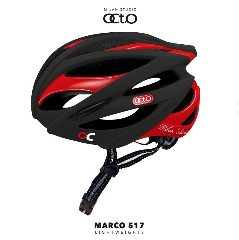 義大利 OCTO MARCO 517透氣輕量安全帽 黑紅