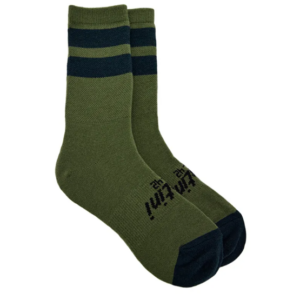 SANTINI【線條】羊毛高筒襪-軍綠